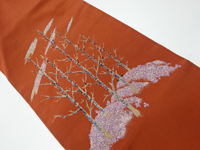 リサイクル　樹木模様織り出し名古屋帯